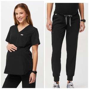 Black Medium Maternity Figs Scrubs